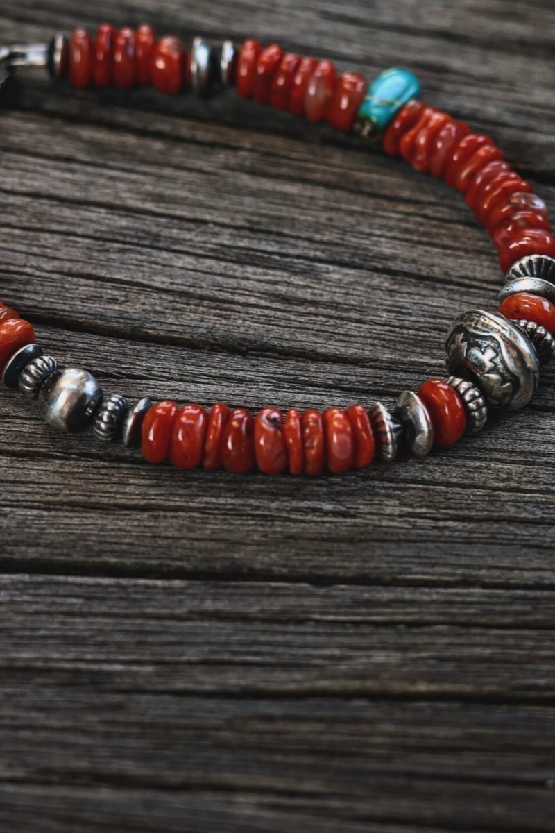 Bracciale Nuovi Arrivi – Corniola, Turchese Naturale e Argento 925