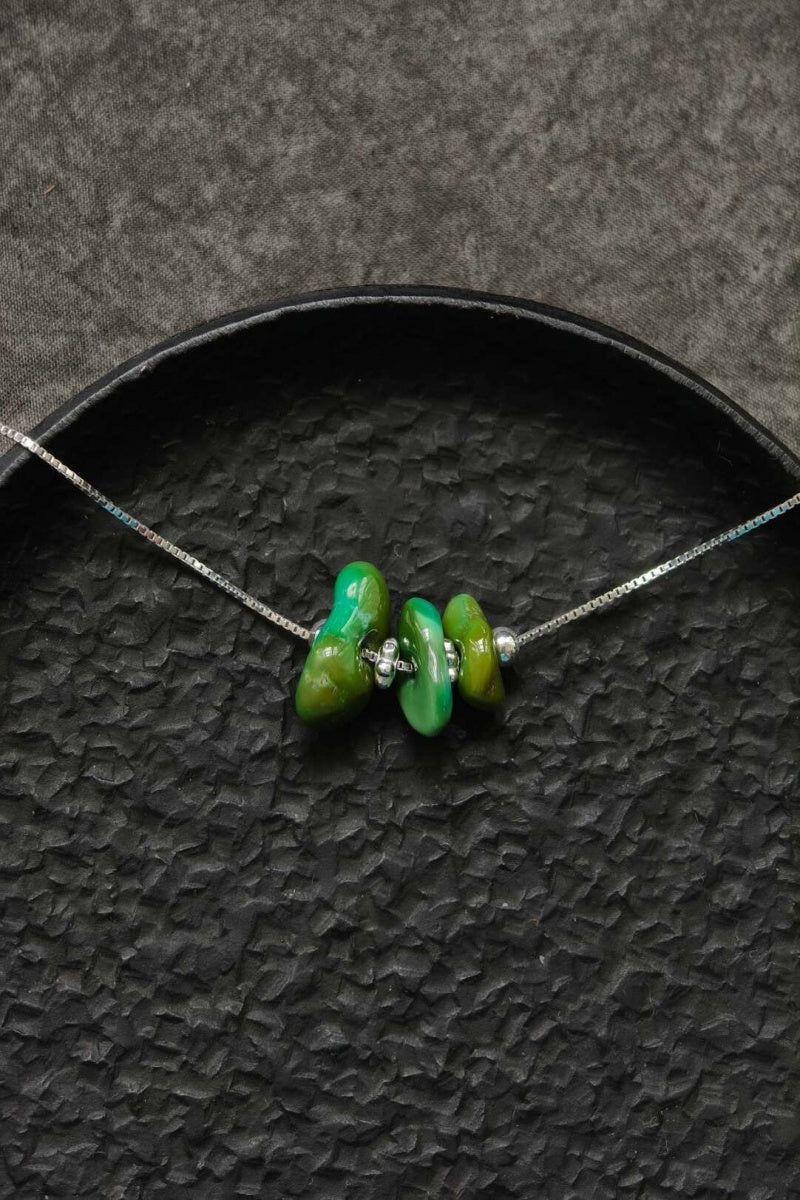 Collana tibetana in turchese naturale e argento 925 | Ly·coure del Tibet