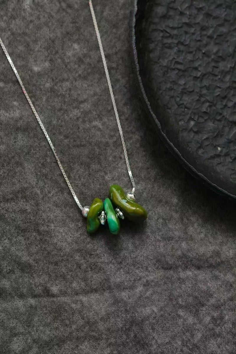Collana tibetana in turchese naturale e argento 925 | Ly·coure del Tibet