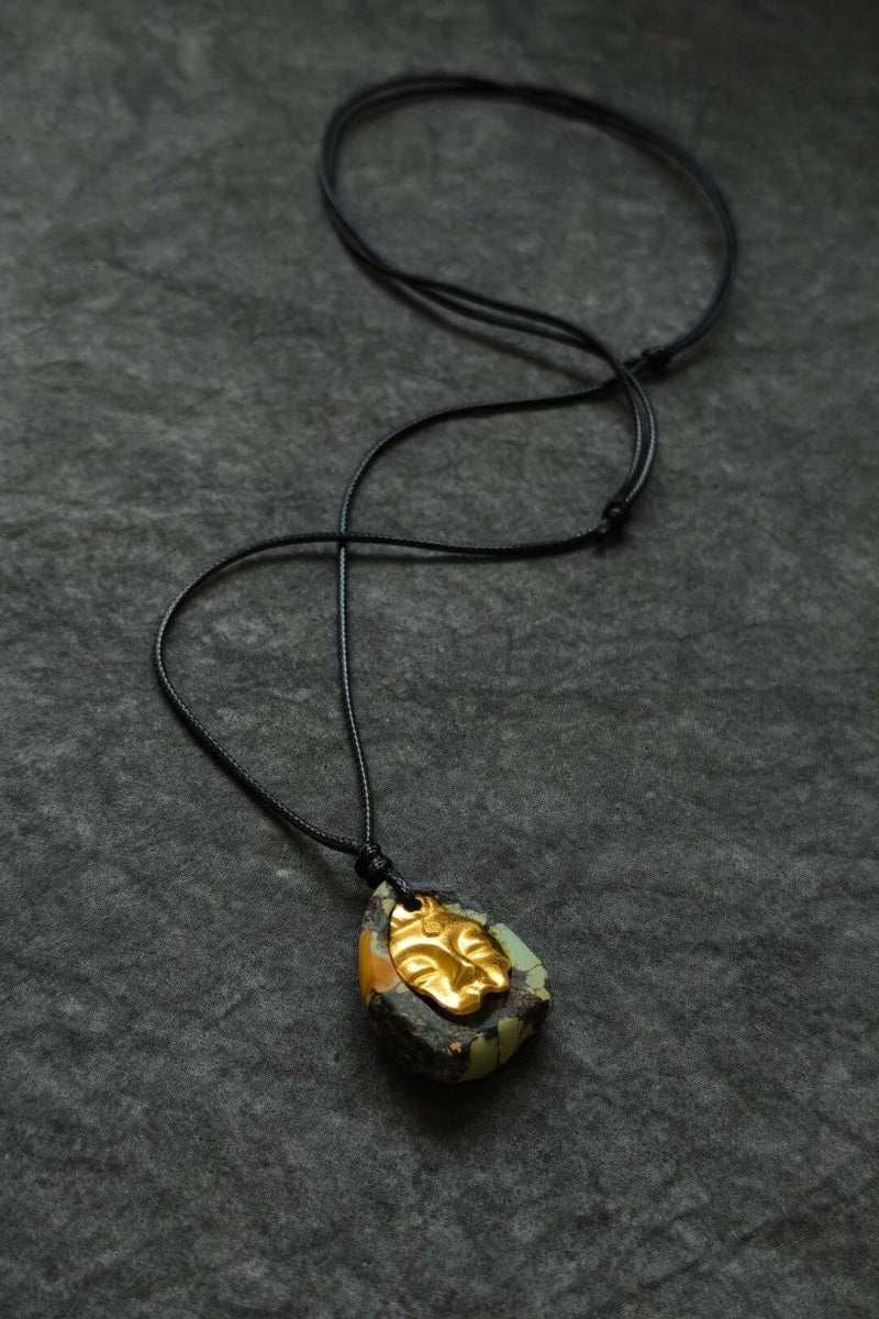 Collana tibetana con turchese naturale e ciondolo del Buddha | Ly·coure del Tibet