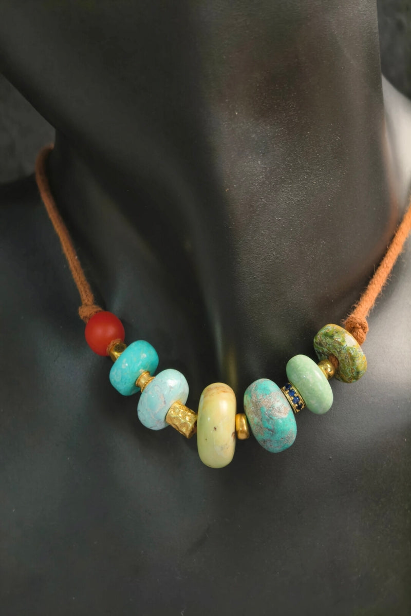 Collana clavicolare in turchese naturale | Ly·coure del Tibet