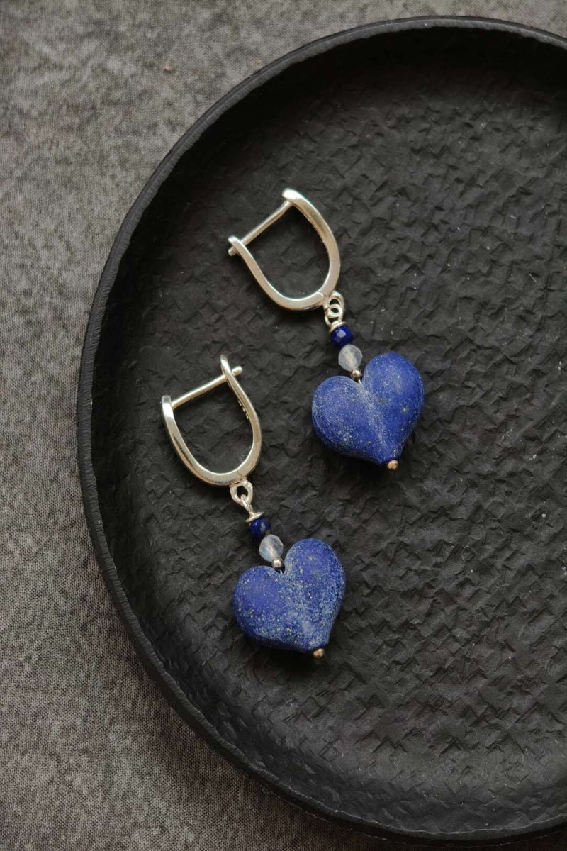 Orecchini in lapislazzuli naturale in argento 925 | Ly·coure del Tibet